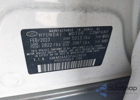 2023 Hyundai Ioniq 6 Sel z USA, uszkodzony, nr VIN KMHM34AA5PA024656